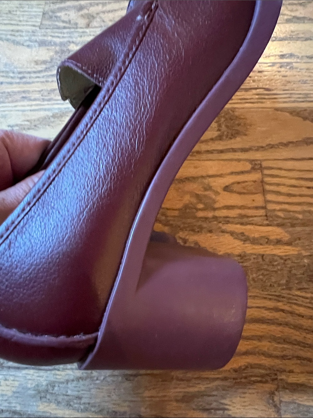 Camper Women's Burgundy Leather Chunky Block Heel Loafers size 9 - Picture 8 of 11
